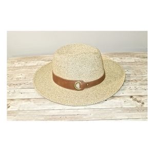 Brown and Beige Straw Hat